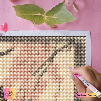 Artdiystudio Blossoms And Whiskers Diy Diamond Painting Kit A Tranquil Cat In Bloom 4