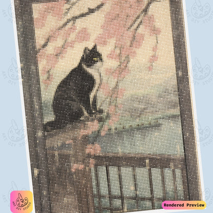 Artdiystudio Blossoms And Whiskers Diy Diamond Painting Kit A Tranquil Cat In Bloom 6