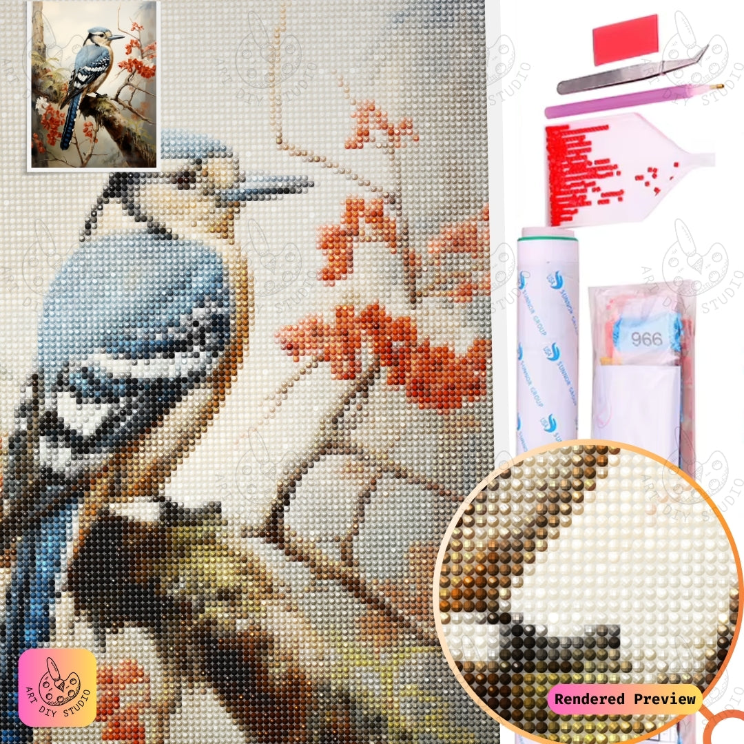 Artdiystudio Blue Jay Serenity Diy Diamond Painting Kit A Moment Of Calm In Nature 2
