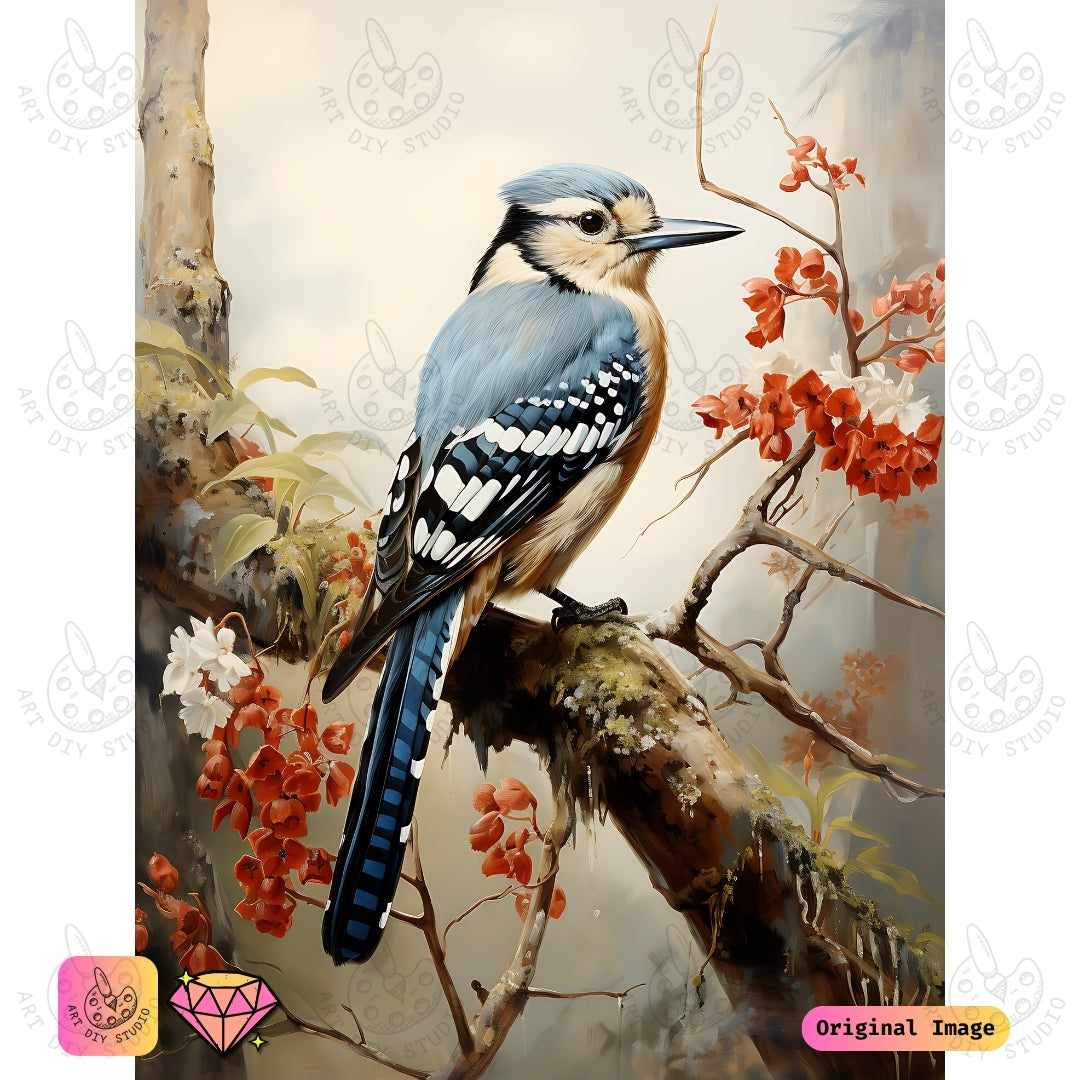 Artdiystudio Blue Jay Serenity Diy Diamond Painting Kit A Moment Of Calm In Nature 6