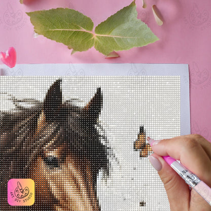 Artdiystudio Boho Floral Horse Diy Diamond Painting Kit Embrace Nature Beauty 5