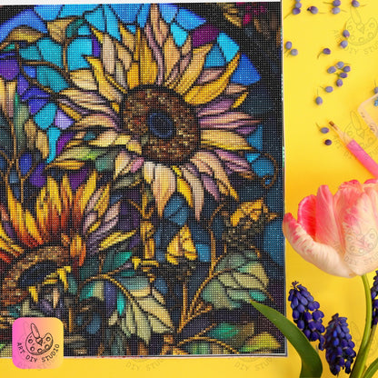 Artdiystudio Bring Vibrant Beauty To Life With The Enchanted Sunflower Glow Diamond Art Kit 6
