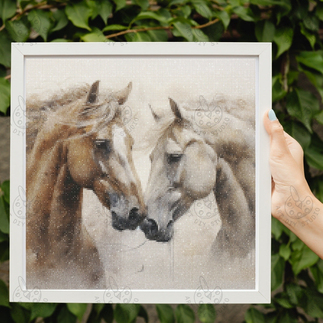 Artdiystudio Brushstrokes Of Bond Diy Diamond Painting Kit A Gentle Expression Of Equine Grace 2