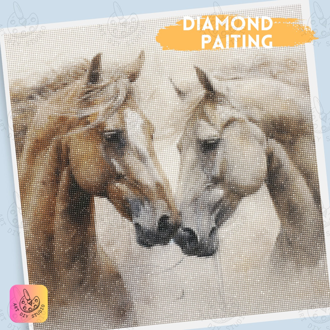 Artdiystudio Brushstrokes Of Bond Diy Diamond Painting Kit A Gentle Expression Of Equine Grace 4