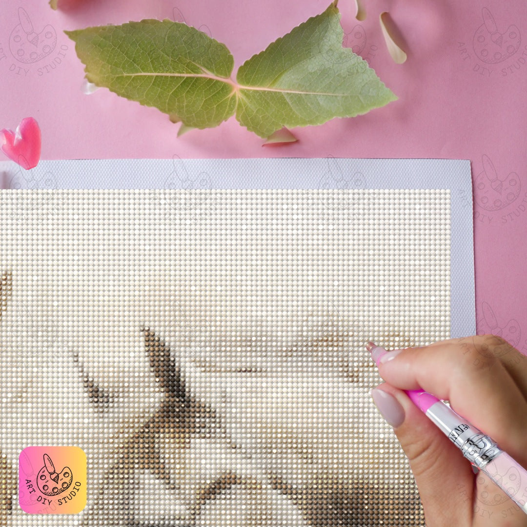 Artdiystudio Brushstrokes Of Bond Diy Diamond Painting Kit A Gentle Expression Of Equine Grace 5