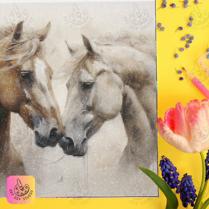 Artdiystudio Brushstrokes Of Bond Diy Diamond Painting Kit A Gentle Expression Of Equine Grace 6