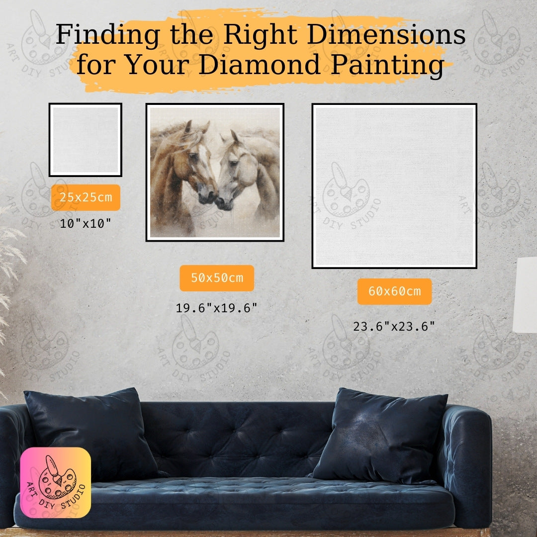 Artdiystudio Brushstrokes Of Bond Diy Diamond Painting Kit A Gentle Expression Of Equine Grace