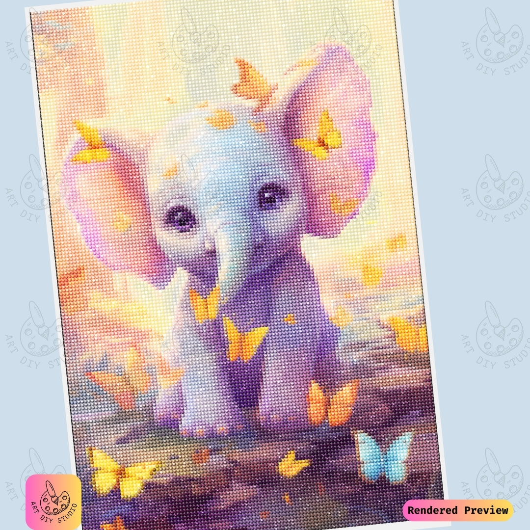 Artdiystudio Butterfly Bliss Elephant Diy Diamond Painting Kit A Cheerful Journey In Art 6