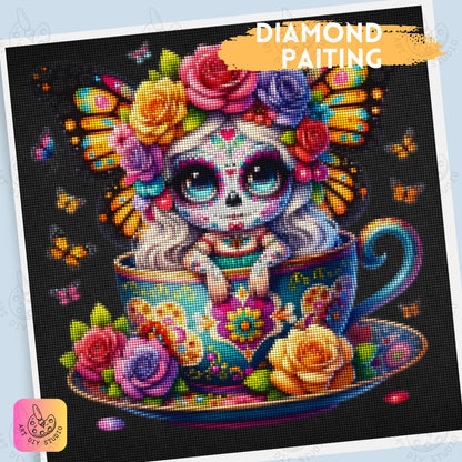 Artdiystudio Butterfly Dreams Sugar Skull Diy Diamond Painting Kit A Burst Of Whimsy And Color Product Image 5