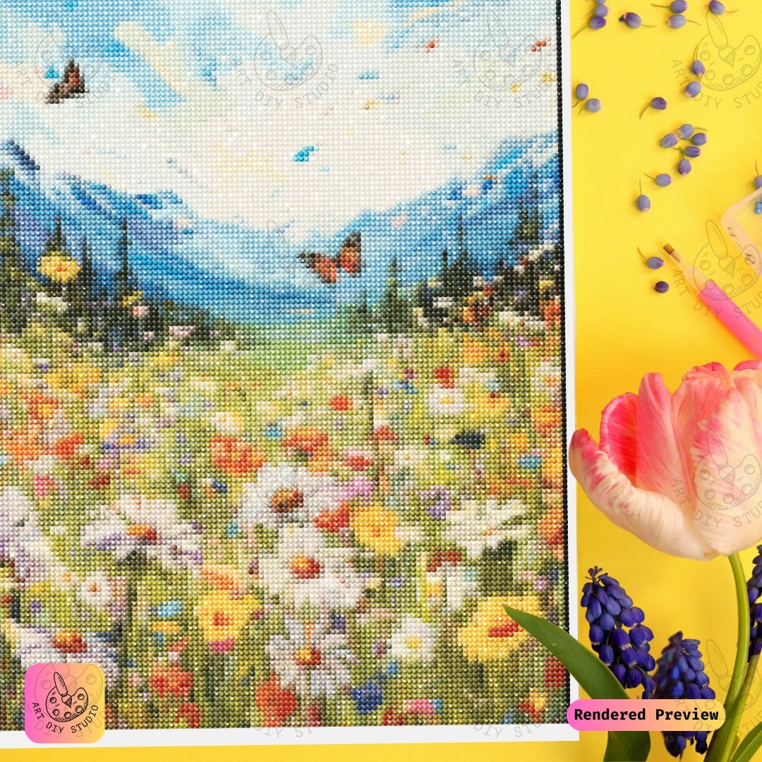 Artdiystudio Butterfly Meadow Bliss Diy Diamond Painting Kit A Vibrant Escape Into Nature 3