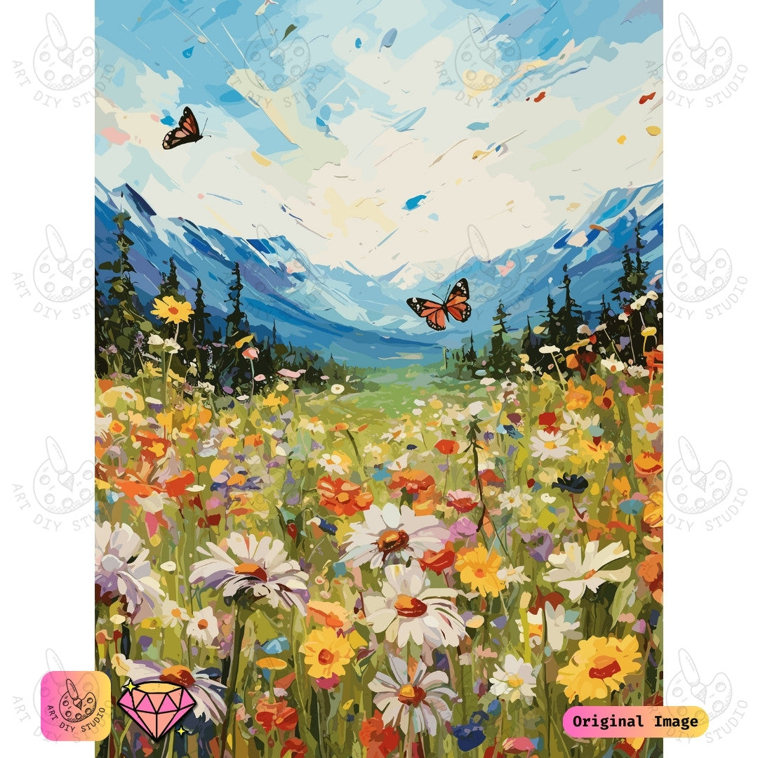 Artdiystudio Butterfly Meadow Bliss Diy Diamond Painting Kit A Vibrant Escape Into Nature