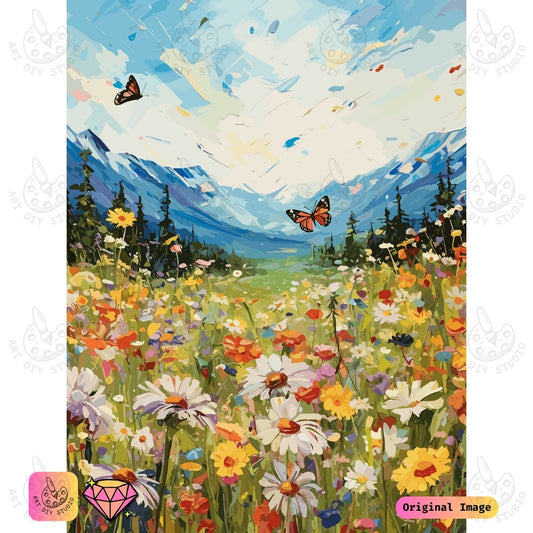 Artdiystudio Butterfly Meadow Bliss Diy Diamond Painting Kit A Vibrant Escape Into Nature