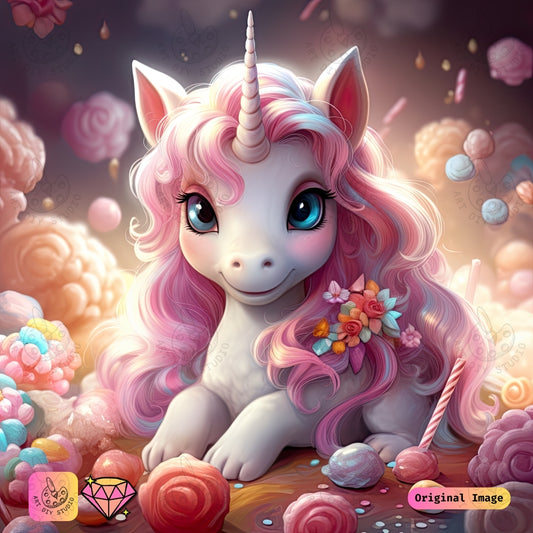 Artdiystudio Candyland Unicorn Diy Diamond Painting Kit A Sweet Fantasy Adventure