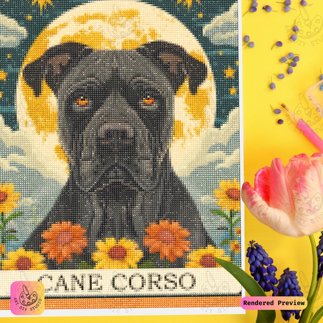 Artdiystudio Cane Corso Midnight Guard Diy Diamond Painting Kit A Fierce Bold Craft 4