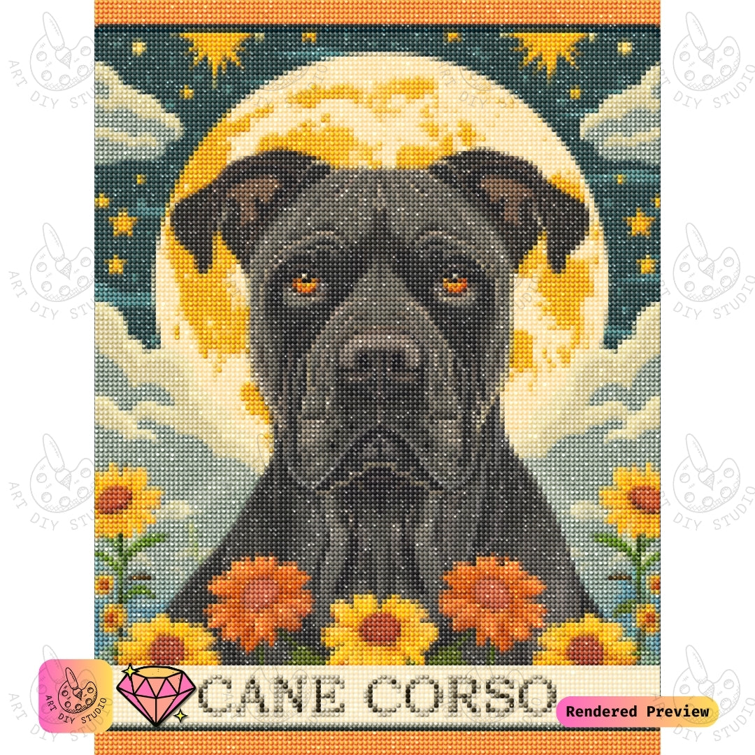 Artdiystudio Cane Corso Midnight Guard Diy Diamond Painting Kit A Fierce Bold Craft 5