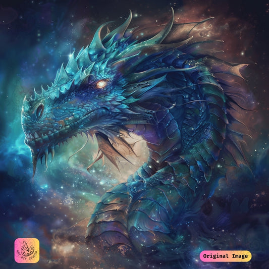 Artdiystudio Celestial Dragons Gaze Diy Diamond Painting Kit A Mystical Adventure In Art