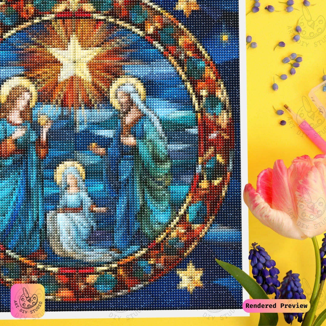Artdiystudio Celestial Nativity Glow Diy Diamond Painting Kit Illuminate The Divine Story 3
