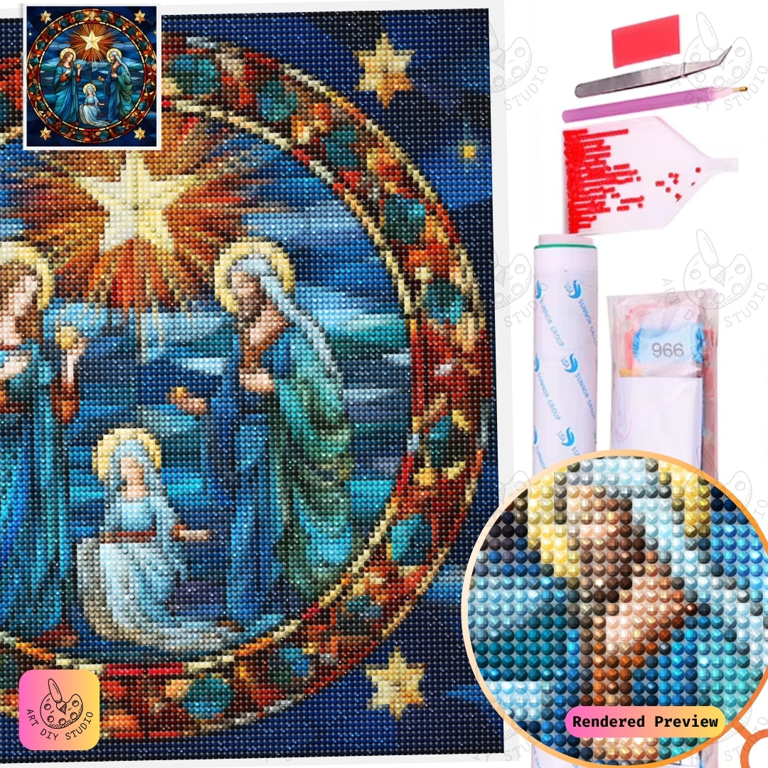 Artdiystudio Celestial Nativity Glow Diy Diamond Painting Kit Illuminate The Divine Story 5
