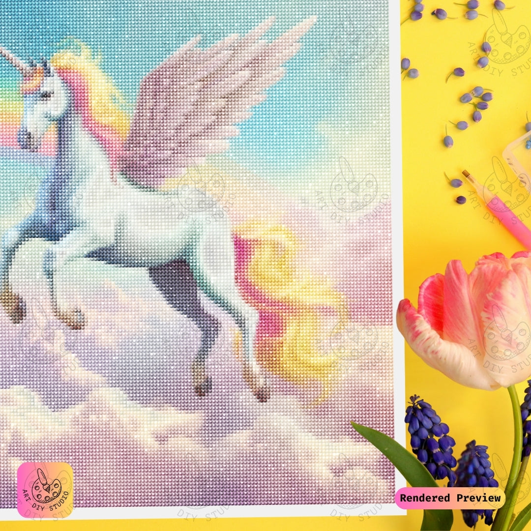 Artdiystudio Celestial Wings Unicorn Diy Diamond Painting Kit A Majestic Fantasy Flight 3