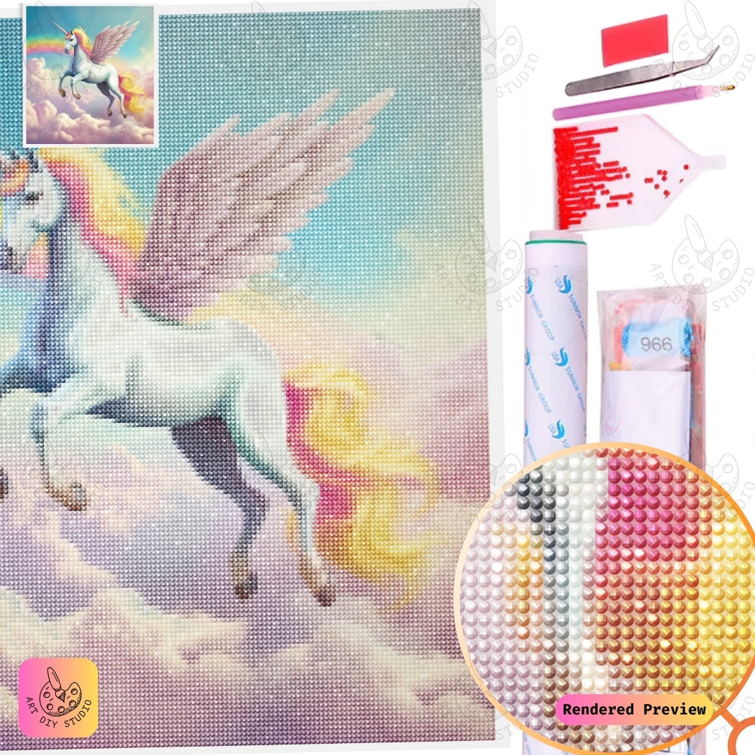 Artdiystudio Celestial Wings Unicorn Diy Diamond Painting Kit A Majestic Fantasy Flight 5