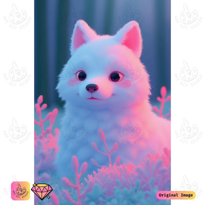 Artdiystudio Cheerful Fox Glow Diy Diamond Painting Kit A Whimsical Delight