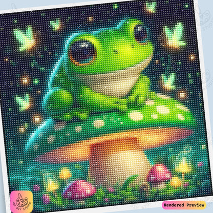 Artdiystudio Cheerful Frog Haven Diy Diamond Painting Kit A Whimsical Glow In Nature 6