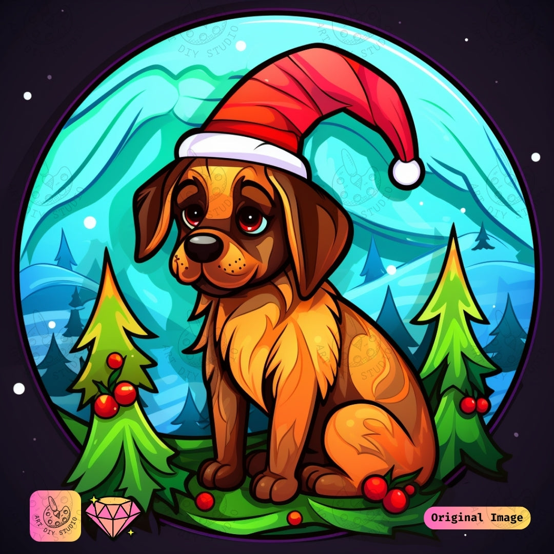 Artdiystudio Christmas Pups Wonderland Diy Diamond Painting Kit A Cozy Craft For The Holidays 6