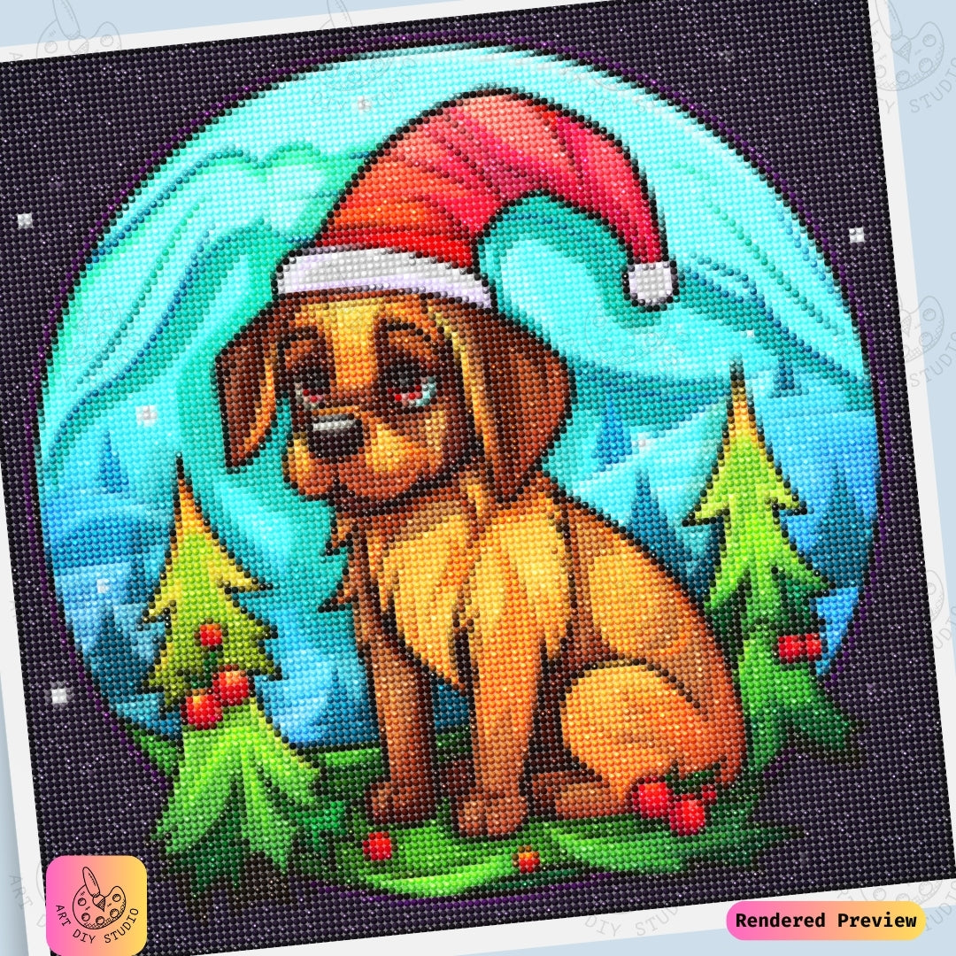 Artdiystudio Christmas Pups Wonderland Diy Diamond Painting Kit A Cozy Craft For The Holidays
