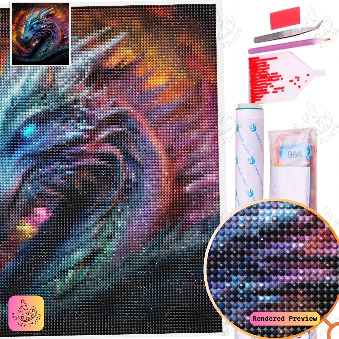 Artdiystudio Chromatic Abyss Warden Diy Diamond Painting Kit A Mystical Fantasy Vision 5