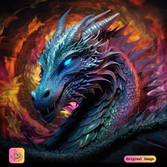 Artdiystudio Chromatic Abyss Warden Diy Diamond Painting Kit A Mystical Fantasy Vision
