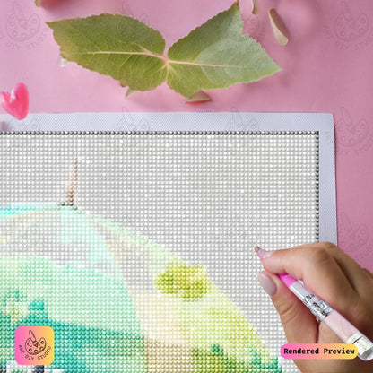 Artdiystudio Citrus Shade Wolf Diy Diamond Painting Kit A Refreshing Whimsical Delight 4