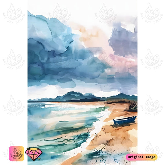 Artdiystudio Coastal Horizon Serenity Diy Diamond Painting Kit A Tranquil Seaside Escape