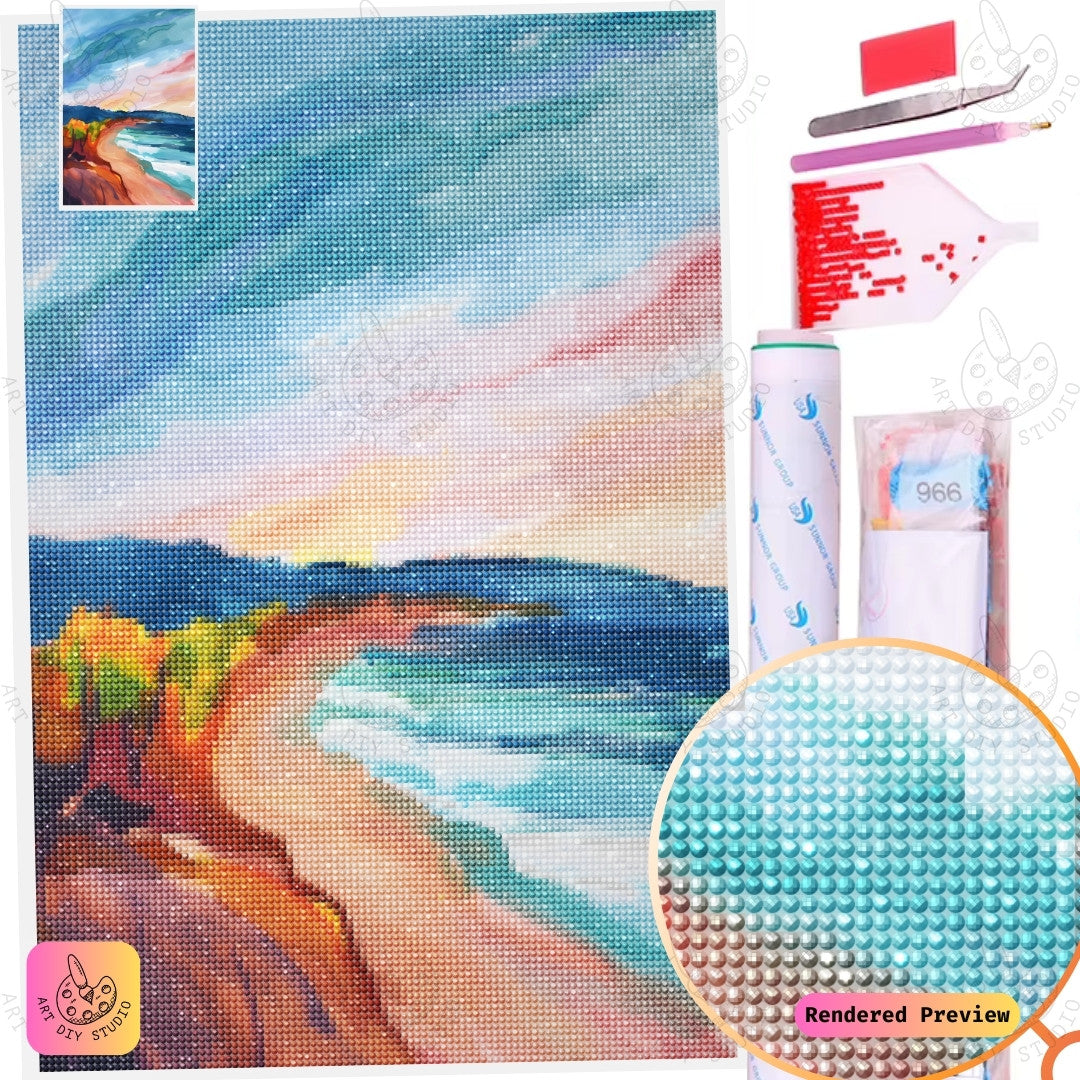 Artdiystudio Coastal Serenity Dream Diy Diamond Painting Kit A Vibrant Seaside Escape 5