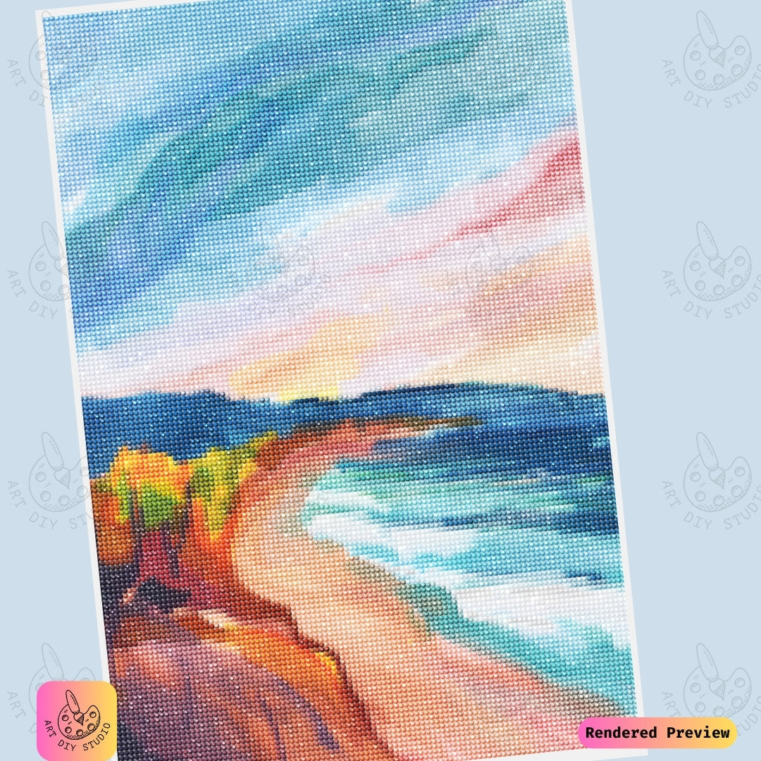Artdiystudio Coastal Serenity Dream Diy Diamond Painting Kit A Vibrant Seaside Escape 6