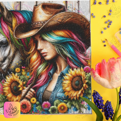 Artdiystudio Colorful Rodeo Dreams A Vibrant Diamond Painting Kit With Rustic Charm 6