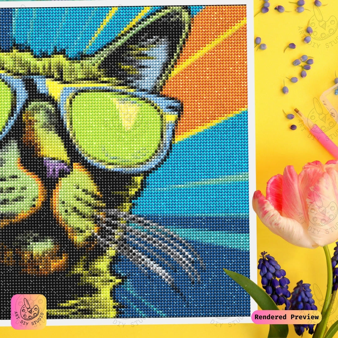 Artdiystudio Cool Cat Vibes Diy Diamond Painting Kit A Groovy Feline Masterpiece 3