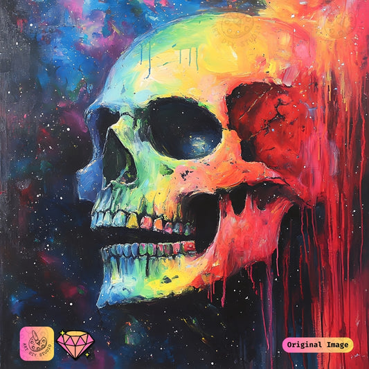 Artdiystudio Cosmic Fusion Skull Diy Diamond Painting Kit A Vibrant Journey Through The Stars