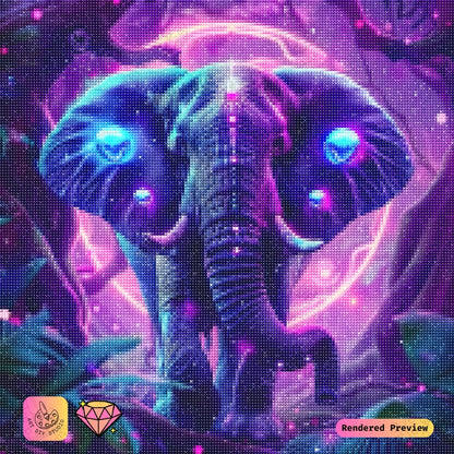 Artdiystudio Cosmic Glow Elephant Diy Diamond Painting Kit A Radiant Enchantment In Art 2