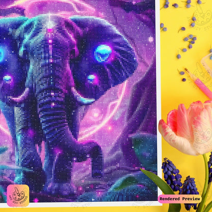 Artdiystudio Cosmic Glow Elephant Diy Diamond Painting Kit A Radiant Enchantment In Art 3