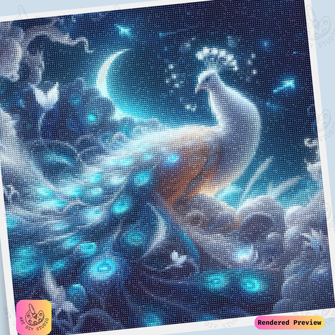 Artdiystudio Cosmic Peacock Dream Diy Diamond Painting Kit A Journey Into The Stars