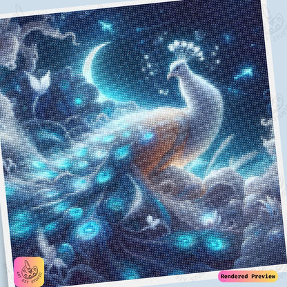 Artdiystudio Cosmic Peacock Dream Diy Diamond Painting Kit A Journey Into The Stars