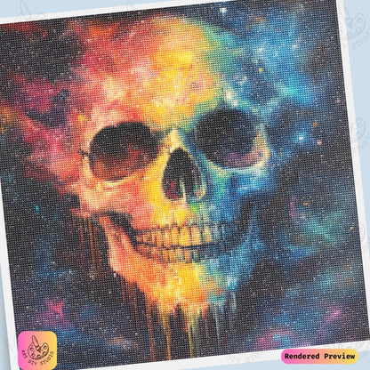 Artdiystudio Cosmic Skull Vibes Diy Diamond Painting Kit A Galactic Fusion Of Color 3