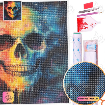 Artdiystudio Cosmic Skull Vibes Diy Diamond Painting Kit A Galactic Fusion Of Color 6