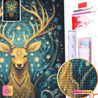 Artdiystudio Cosmic Stags Aura Diy Diamond Painting Kit A Magical Journey Into The Heart Of The Forest 2