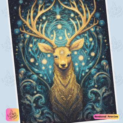Artdiystudio Cosmic Stags Aura Diy Diamond Painting Kit A Magical Journey Into The Heart Of The Forest
