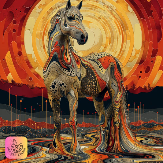 Artdiystudio Cosmic Stallion Dreamscape Diamond Painting Kit Embark On A Journey Through Color 8