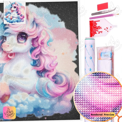 Artdiystudio Cotton Candy Unicorn Diy Diamond Painting Kit A Sweet Fantasy Adventure 5