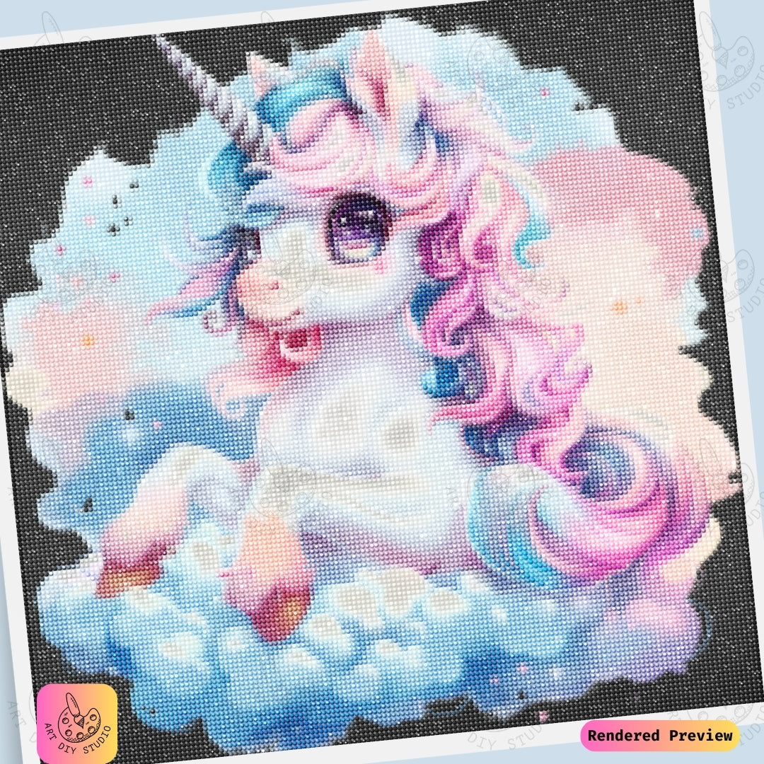 Artdiystudio Cotton Candy Unicorn Diy Diamond Painting Kit A Sweet Fantasy Adventure 6