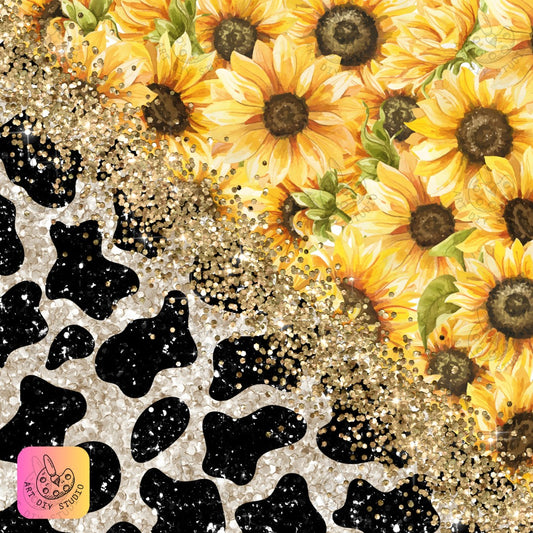 Artdiystudio Cow Print Sunflower Sparkle Diy Diamond Painting Kit Bold Fun And Glamorous 8