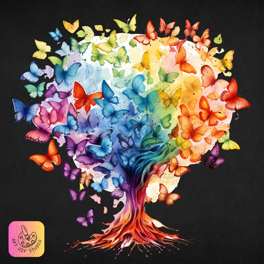 Artdiystudio Create A Magical Masterpiece With The Butterfly Tree Of Dreams Diamond Painting Kit Product Image 8